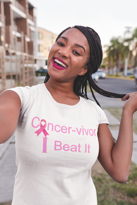 Short Sleeve Tee: Cancer-vivor " I Beat It"